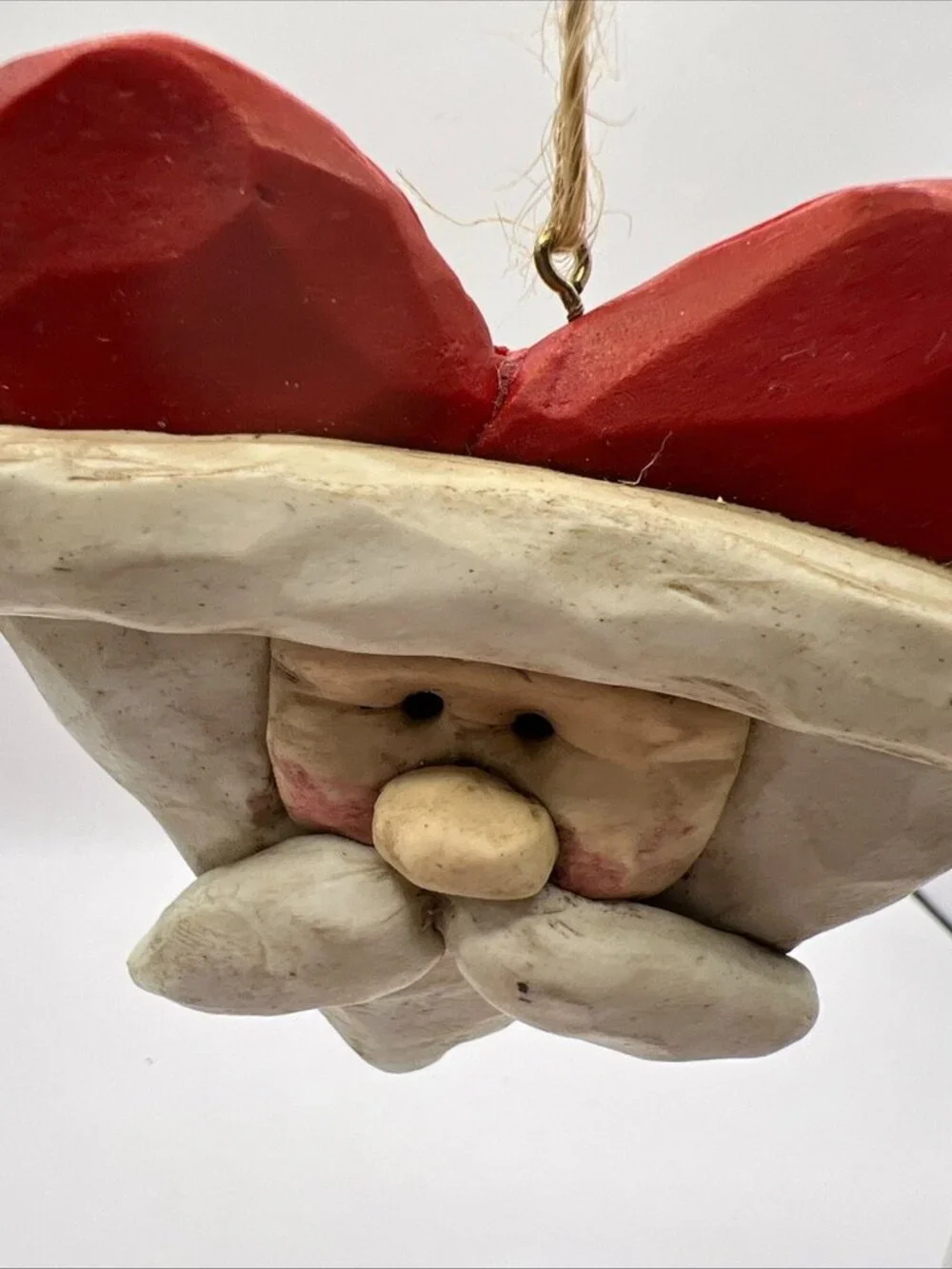 NWT Vintage Santa Head In Heart Shape Original Tag 3.5”